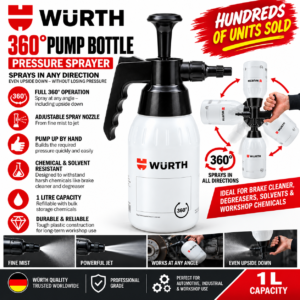 Wurth Pump Spray Bottle 1L 360 Degree for Brake Cleaner Degreaser Tyre Shine