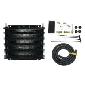 UNIVERSAL TRANSMISSION OIL COOLER KIT 200 X 280 X 19 V8 4WD inc hoses & Fittings