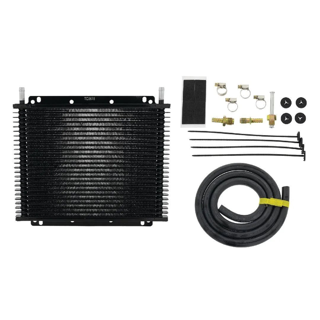 UNIVERSAL TRANSMISSION OIL COOLER KIT 200 X 280 X 19 V8 4WD inc hoses & Fittings