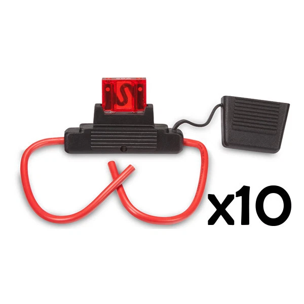 Maxi Blade Fuse Holder Weatherproof 10 PACK + 50 Amp Maxi Fuses EFU5007x10+50