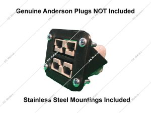 Twin Dual Flush Mount 50 Amp Anderson plug mounting bracket panel cover