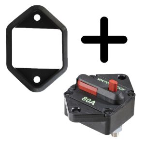 80A AMP Circuit Breaker Panel Flush Mount Manual Reset IP67 W/proof INC Gasket