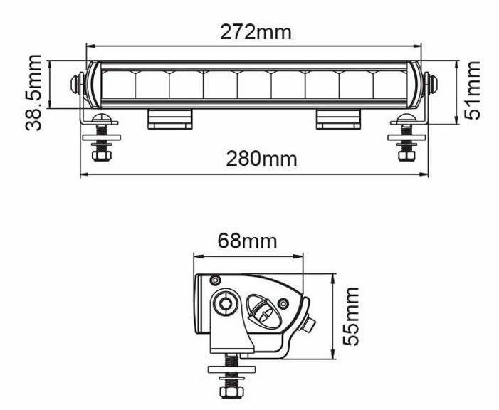 Titan Series 11" LED Slim Light bar 45w - 1 Lux @350 metres Inc wiring harness - Image 5
