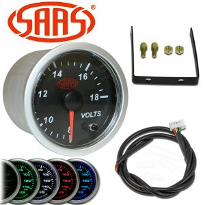 SAAS 52MM Volt Gauge 8v-18v 52mm Black 7 Colour LED Inc: Fitting Kit - Image 6