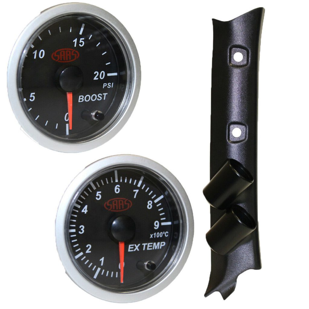 SAAS Pillar Pod suits GU Patrol Y61 19972015 Street Black Ext Temp Boost Gauges HS Autoparts
