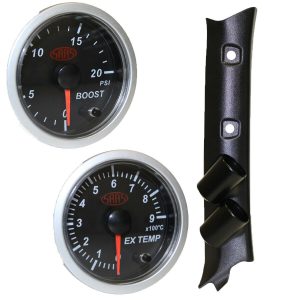SAAS Pillar Pod Hilux 1997-2005 Street Black Diesel Boost & Exhaust Temp Gauges