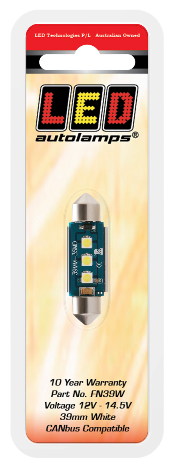 LED Autolamps Cool White 6500K 12V LED Festoon Globe 31mm Long - FN39W - Image 2