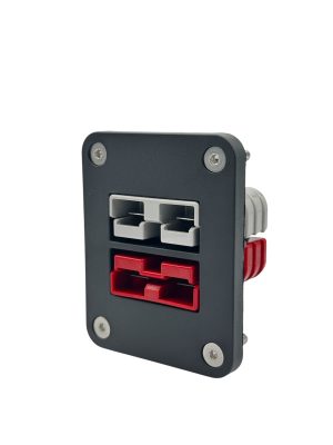 Twin Dual Flush Mount 50 Amp Anderson plug mounting bracket cover x1 Red x1 Grey
