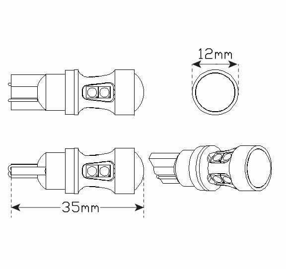 x1 LED AUTOLAMPS LED Wedge Globe T10 6500k Cool White 10 Year Warranty - Image 3