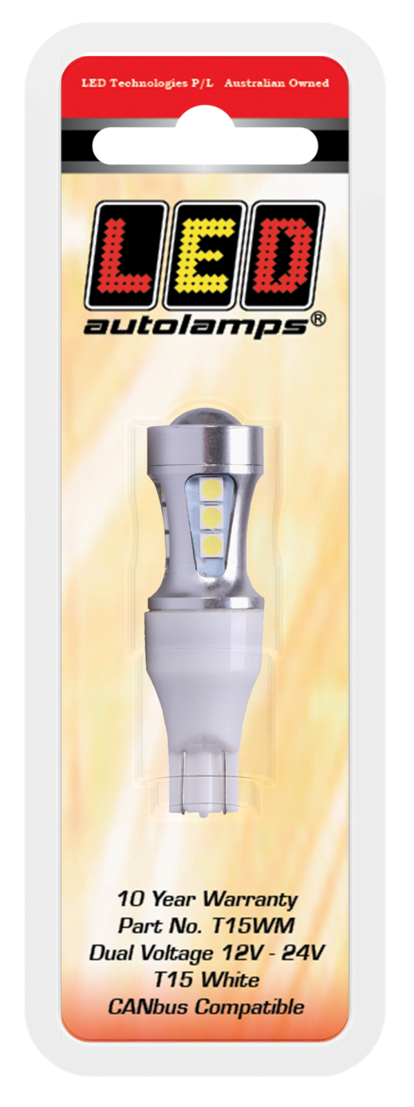 LED Autolamps Cool White 6500K 12/24V LED T15 Wedge Globe - T15WM - Image 6