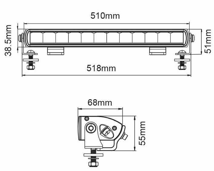 Titan Series 20" Slim Light bar 90w - 1 Lux @480 metres - Image 3