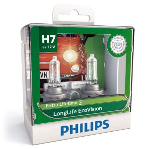 H7 PHILIPS LONG LIFE Eco Vision H7 Globe 12V 55W TWIN PACK (2Pk)