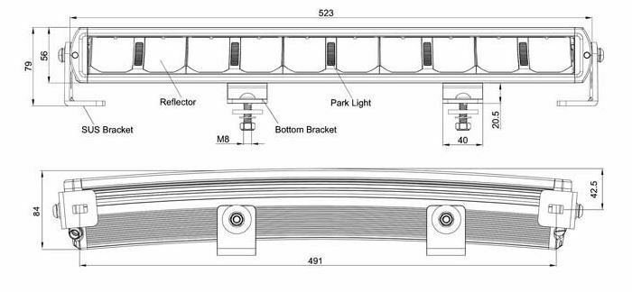 Titan 20" LED Curved Light bar 100w COMBO BEAM & PARK FUNCTION 1 Lux @425 Metres - Image 4
