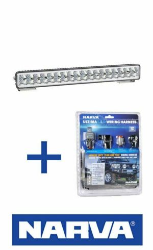 Narva LED Light Bar 22" 550mm 180w 9-32v Double Row LED Bar + Loom 72282 & 74401