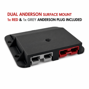 Double Anderson Plug Surface Mount External Kit + Red & Grey 50 Amp plug + Bolts