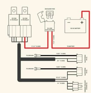 H4 Negative-Switched LED Headlight/Lamp Bulb Relay Wiring Harness Plug Kit. - Image 3