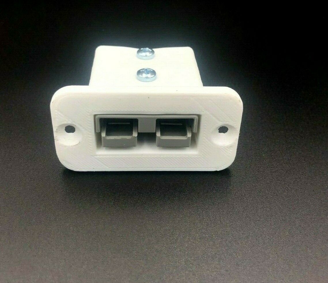 50 Amp White Anderson Plug Flush Panel Mount Bracket + grey + Cap Marine Caravan - Image 4