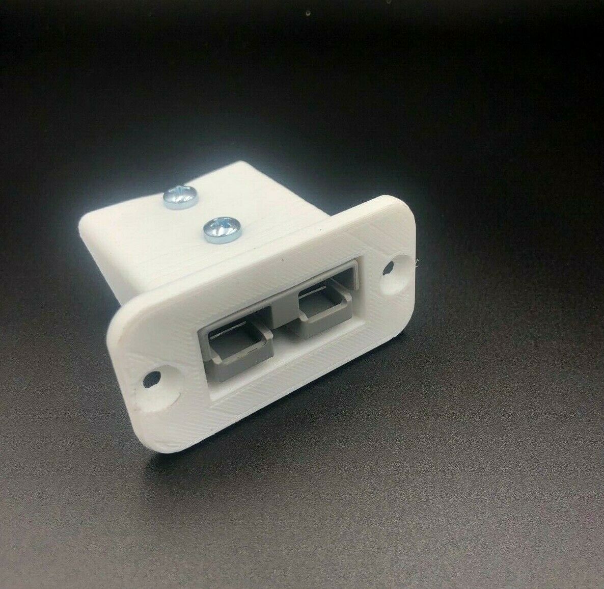 50 Amp White Anderson Plug Flush Panel Mount Bracket + grey + Cap Marine Caravan - Image 5