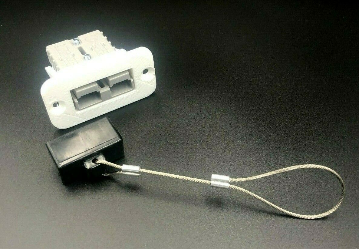 50 Amp White Anderson Plug Flush Panel Mount Bracket + grey Marine Caravan Boat