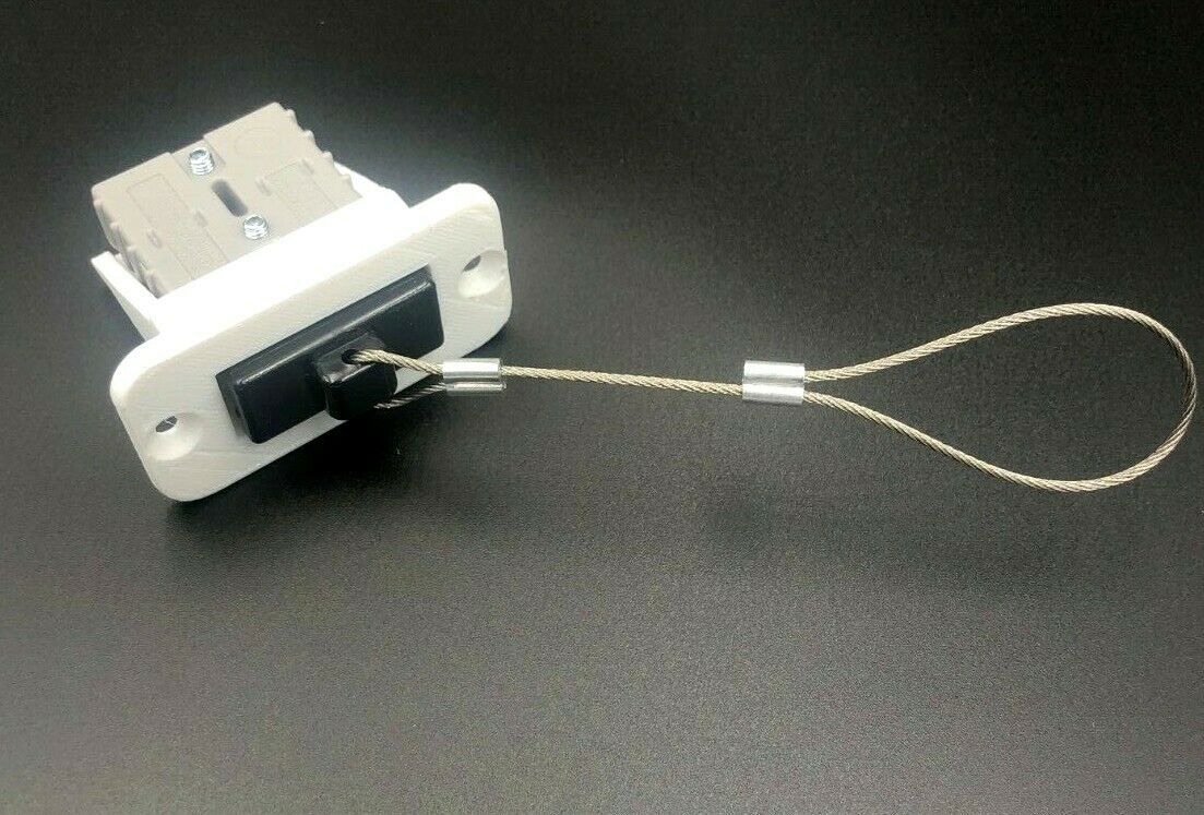 50 Amp White Anderson Plug Flush Panel Mount Bracket + grey Marine Caravan Boat - Image 3