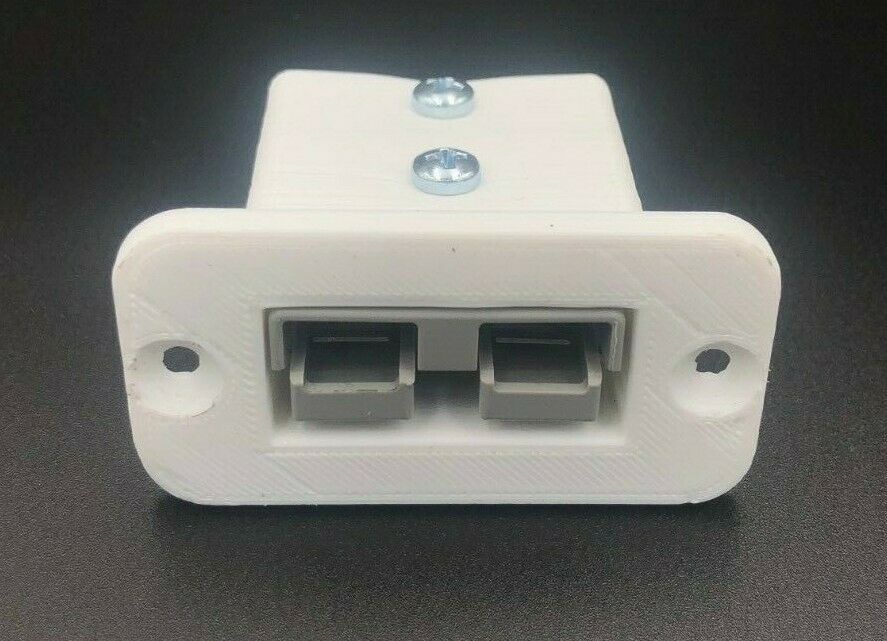 50 Amp White Anderson Plug Flush Panel Mount Bracket + grey Marine Caravan Boat - Image 4