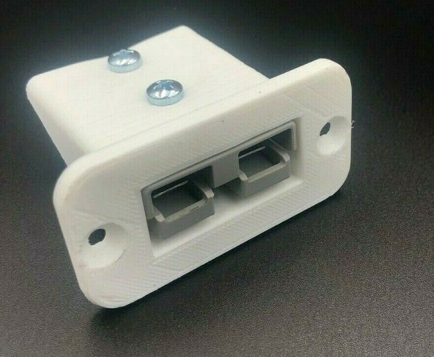 50 Amp White Anderson Plug Flush Panel Mount Bracket + grey Marine Caravan Boat - Image 5