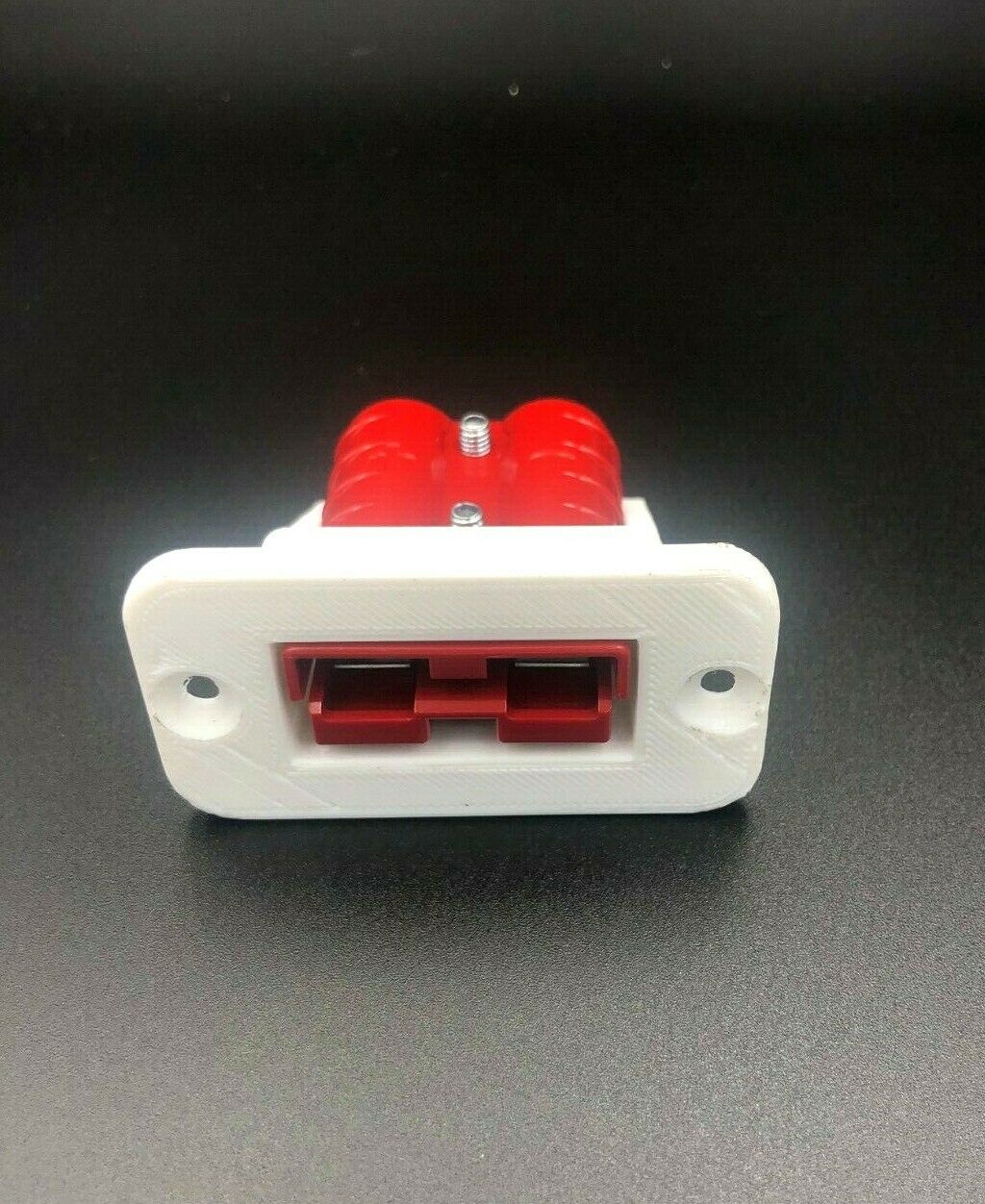 50 Amp White Anderson Plug Flush Panel Mount Bracket + Red + Cap Marine Caravan - Image 4