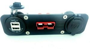 Dual USB Cig Acc Socket Red 50Amp Anderson Face Mounting Plate Panel 12V