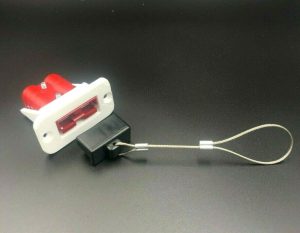 50 Amp White Anderson Plug Flush Panel Mount Bracket + Red Marine Caravan Boat