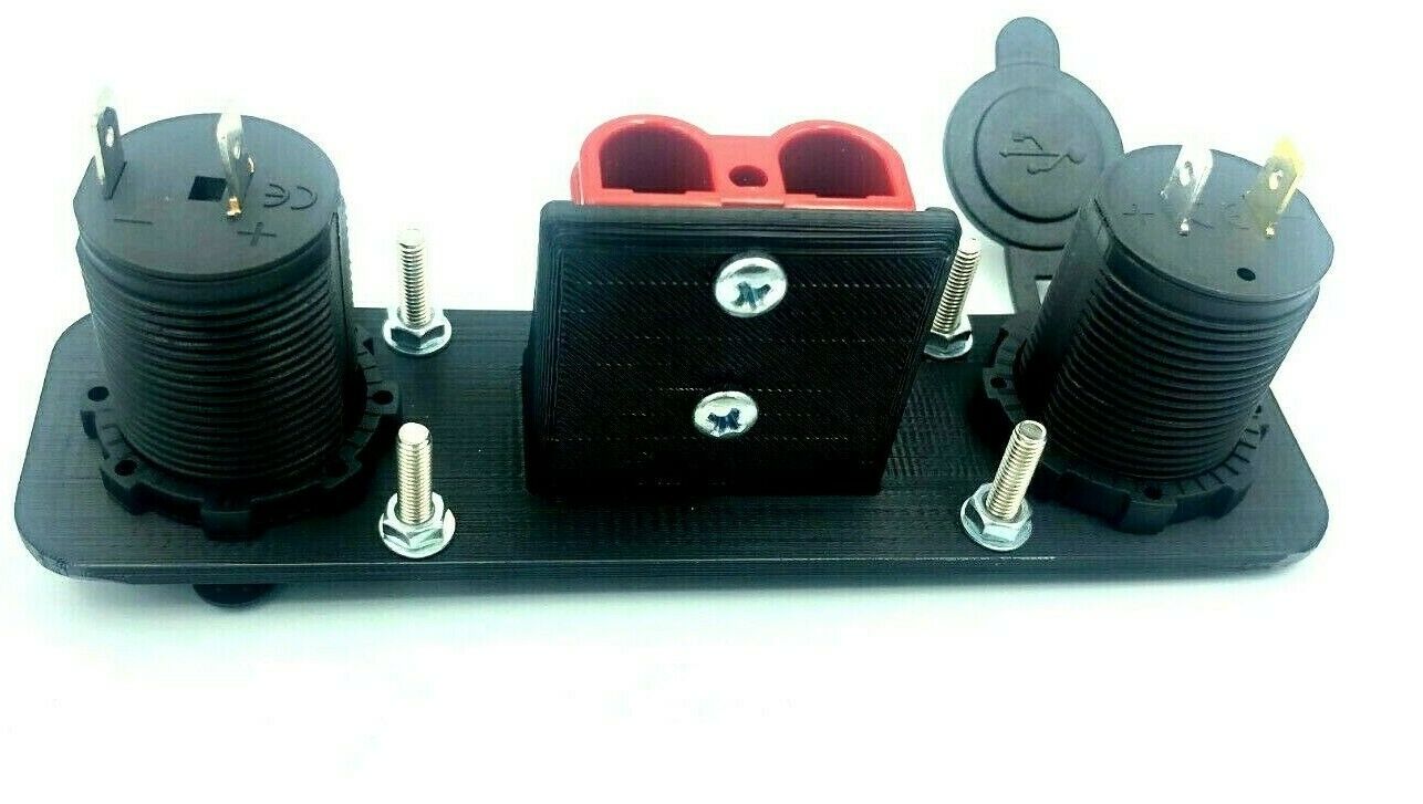 Dual USB Cig Acc Socket Red 50Amp Anderson Face Mounting Plate Panel 12V - Image 4