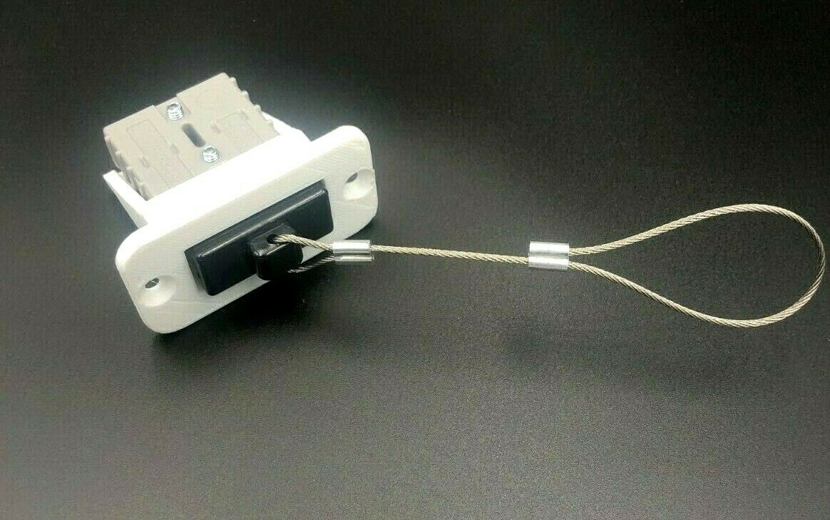 50 Amp White Anderson Plug Flush Panel Mount Bracket + grey + Cap Marine Caravan - Image 3