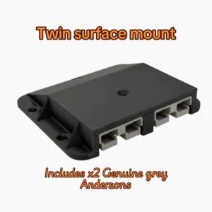 Double Anderson Plug Surface Mount External Kit inc x2 Grey 50 Amp plug + Bolts