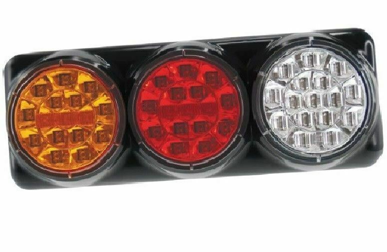 LED Tail Light Stop Reverse Indicator Combination 12-24v Black Base 288x108x40mm