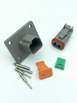 Single Deutsch Style 2 pin wall panel flange flush mount kit easy disconnect