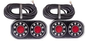 x2, A pair LED AUTOLAMPS BOAT TRAILER LIGHTS Inc: NUMBER PLATE LIGHT- 8 Mtr Loom