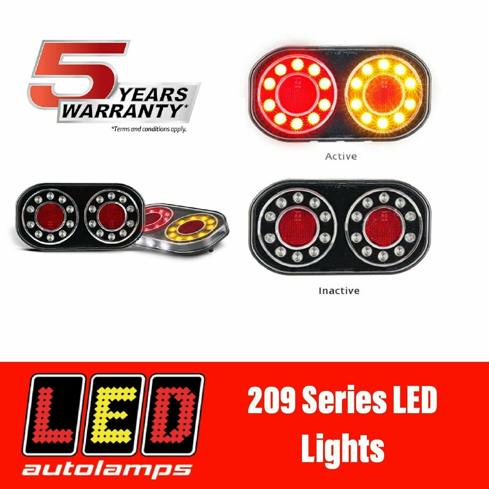 x2 pair LED AUTOLAMPS BOAT TRAILER LIGHTS Stop/Tail/Indicator/Number Plate Lamp