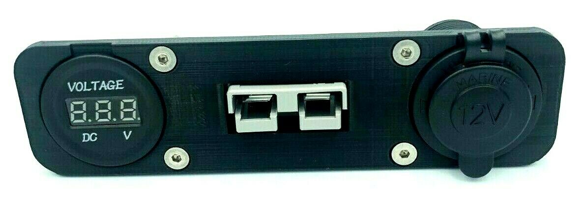 Dual USB & Voltage Gauge Grey 50Amp Anderson Face Mounting Plate Panel 12V - Image 3