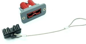 Grey 50 Amp Anderson Plug flush Mount countersunk Mounts + DUST CAP + Red Plug