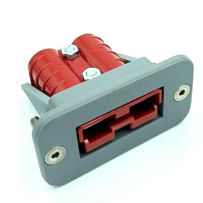 Grey 50 Amp Anderson Plug flush Mount countersunk Mounts + DUST CAP + Red Plug - Image 6