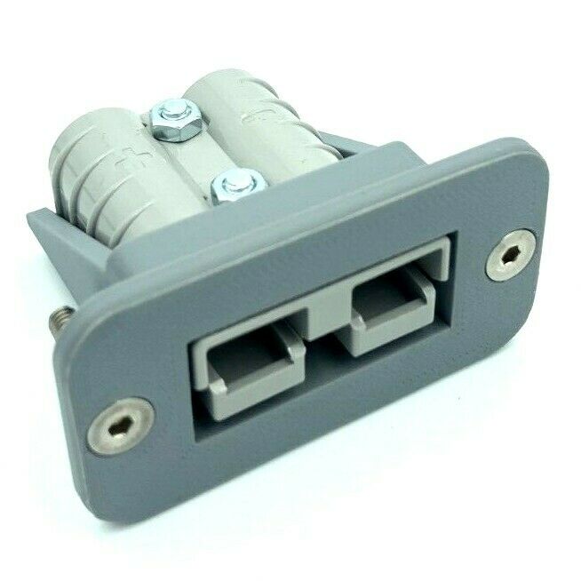 Grey 50 Amp Anderson Plug flush Mount countersunk Mounts + Genuine grey 50amp