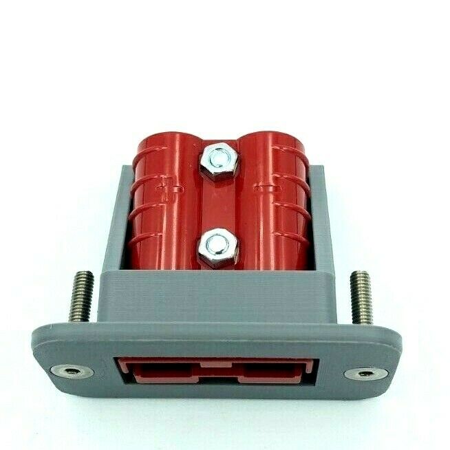 Grey 50 Amp Anderson Plug flush Mount countersunk Mounts + RED Anderson