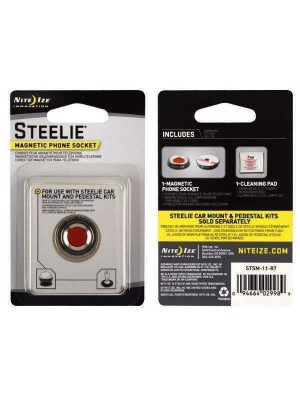 NEW NITE IZE STEELIE MAGNETIC PHONE SOCKET + SMALL CLEANING PAD   STSM11R7