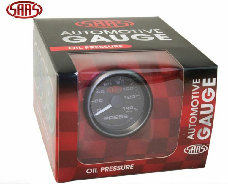 SAAS Oil Pressure Gauge Black Face Dial 52mm Multi Colour + Sender