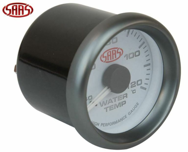 SAAS Water Temp Gauge White Face Dial 52mm Multi Colour + Sender