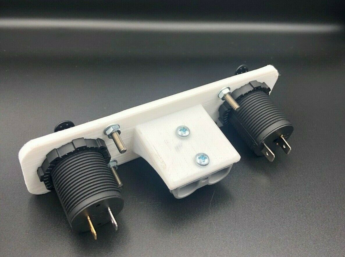 White Dual USB Cig Acc Socket Grey 50Amp Anderson Face Mounting Plate Panel 12V - Image 3
