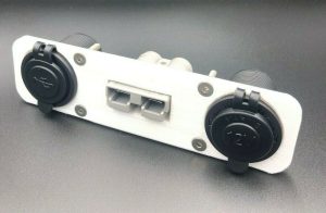 White Dual USB Cig Acc Socket Grey 50Amp Anderson Face Mounting Plate Panel 12V