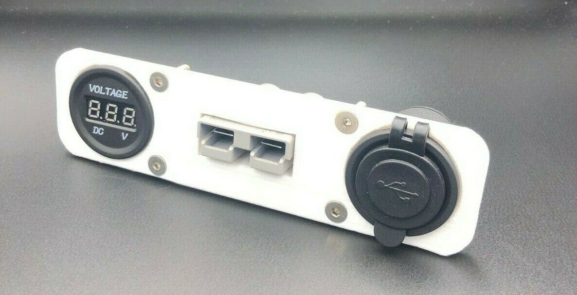 White Volt Gauge Twin USB Socket Grey 50Amp Anderson Face Mounting Plate Panel - Image 5
