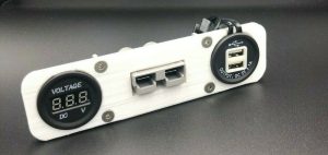 White Volt Gauge Twin USB Socket Grey 50Amp Anderson Face Mounting Plate Panel