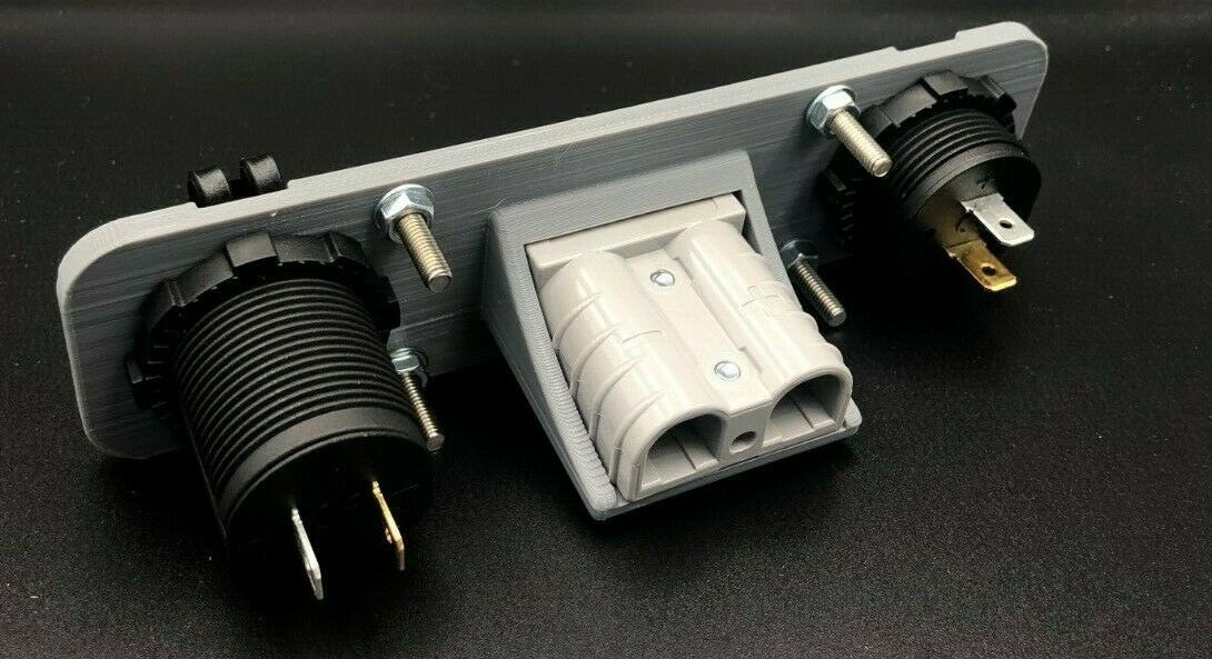 Dual USB & Voltage Gauge Grey 50Amp Anderson Face Mounting Plate Panel 12V GREY - Image 4
