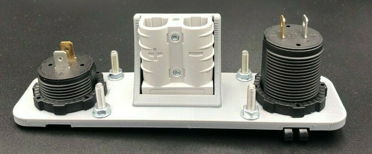 Dual USB & Voltage Gauge Grey 50Amp Anderson Face Mounting Plate Panel 12V GREY - Image 5